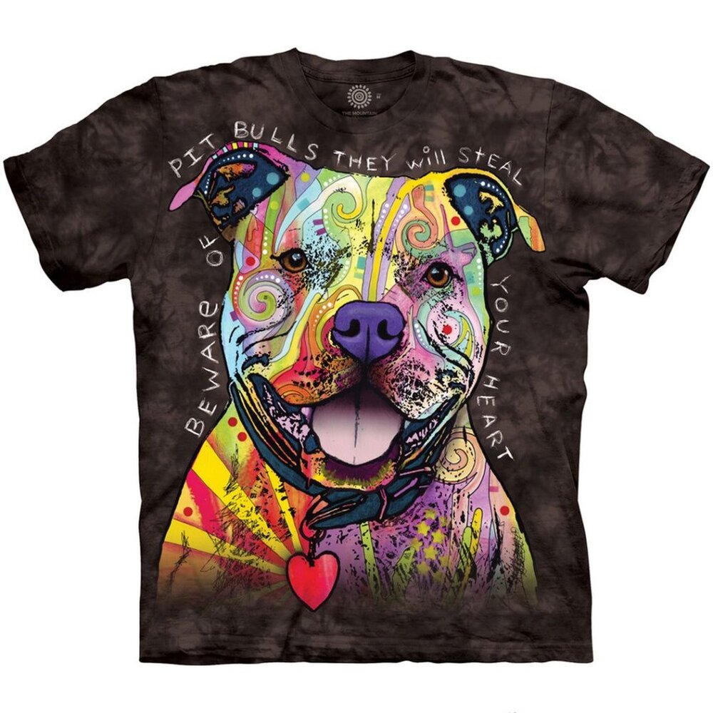Beware of PITBULLS TSHIRT by The Mountain various sizes unisex crew neck 100% co